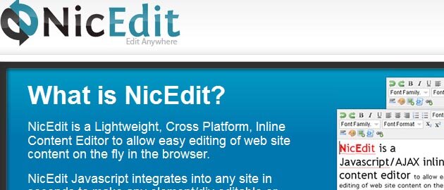 NicEditor 20 Useful Rich text editor