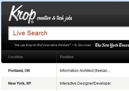 Web design and development job boards