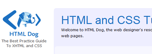 HTML Dog CSS Tutorials - screen shot.