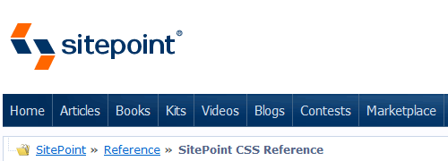SitePoint CSS Reference - screen shot.