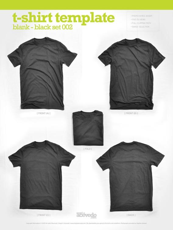 Blank T Shirt   Black 002 by djsoundwav 13 Free & Premium T Shirt Mock up (PSD)