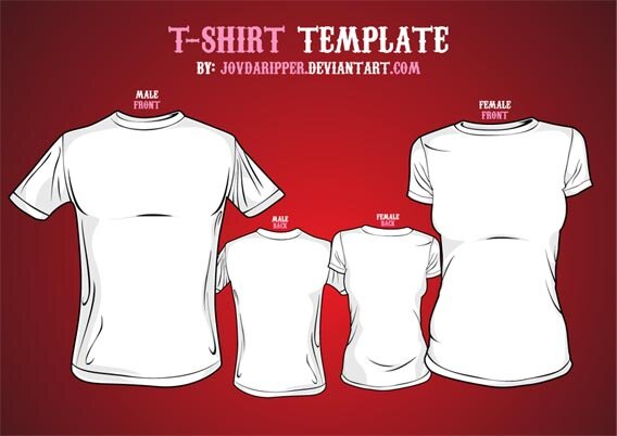 Vector T shirt Template by JovDaRipper 13 Free & Premium T Shirt Mock up (PSD)