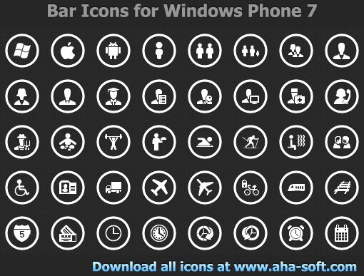 app bar icons for windows phone 7 by iconoman d4gg74x