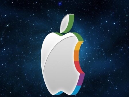 Apple logo - apple, colors, logo, space