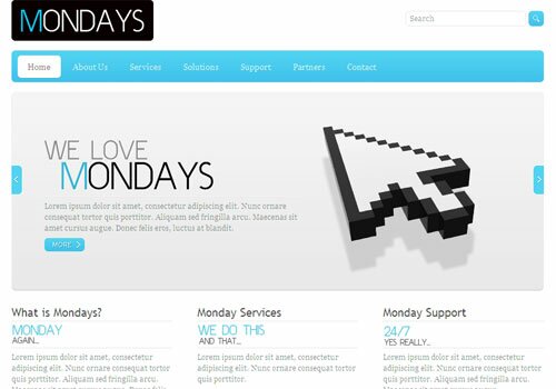 mondays 20 Free Html Template with Image Slider Gallery Slider