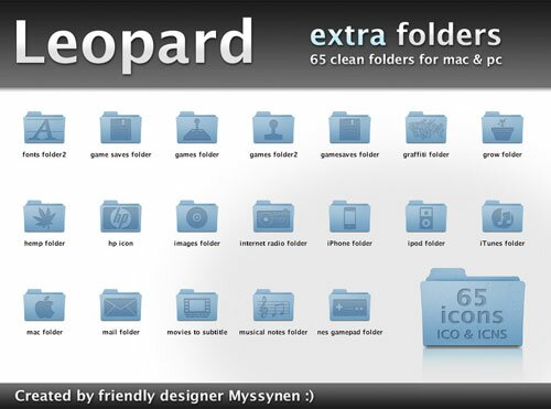 Leopard extra folder icons