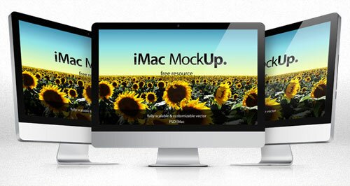 imac mockup template psd 3d monitor screen 22 PSD Mockup For Responsive Design & App