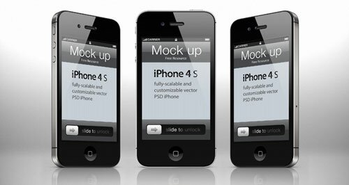 iphone 4s mockup psd editable 3d template 12 Free iPhone, iPad, iMac PSD Mockup
