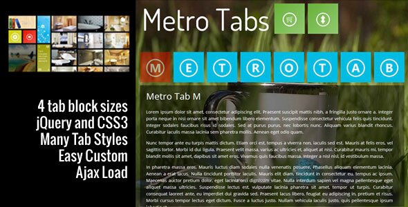 metrotabs with jquery and css3 30 Useful jQuery Metro UI Plugins