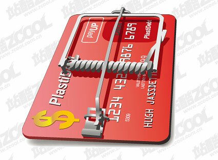 credit card trap vector