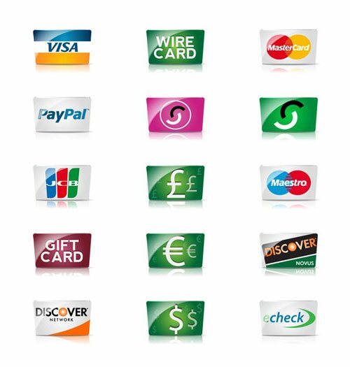 credit cards and payment icons psd