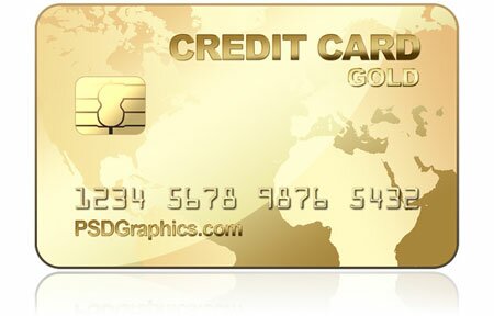 gold credit card psd template