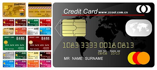 vector mutliple credit card template