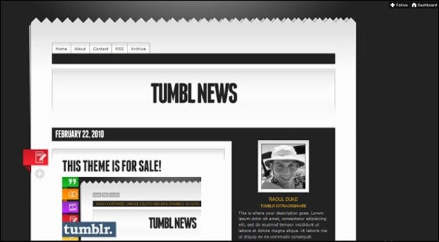 TumblNews thumb 50 Simple Free & Premium Tumblr Themes