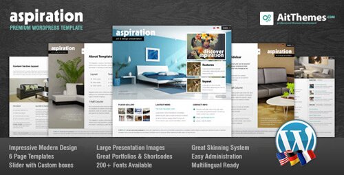 aspiration premium corporate portfolio wp 10 Great Premium Hotel Wordpress Themes