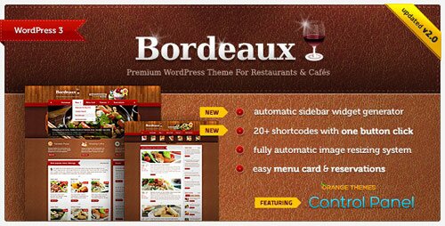 bordeaux banner wp 13 Popular Premium Restaurant Wordpress Themes