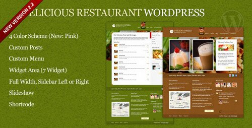 delicious restaurant wordpress 13 Popular Premium Restaurant Wordpress Themes