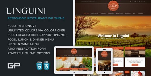 linguini restaurant 13 Popular Premium Restaurant Wordpress Themes