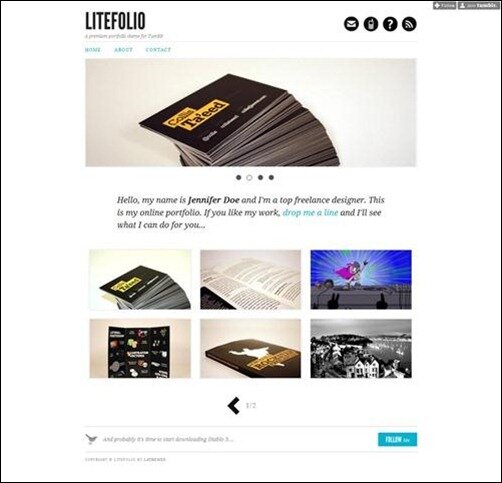 litefolio thumb2 50 Simple Free & Premium Tumblr Themes