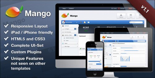 mango slick responsive admin 15 Best HTML5 Admin Panel Templates