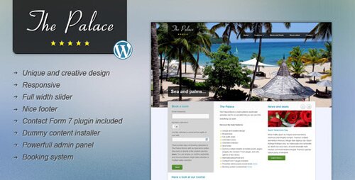 palace hotel and business wordpress theme 10 Great Premium Hotel Wordpress Themes