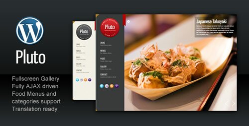 pluto fullscreen cafe and restaurant 13 Popular Premium Restaurant Wordpress Themes