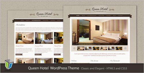 queen hotel wp theme 10 Great Premium Hotel Wordpress Themes