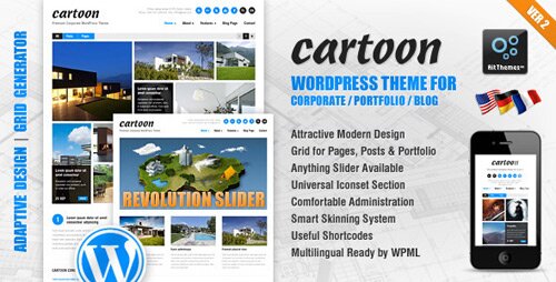 responsive portfolio blog corporate theme 10 Great Premium Hotel Wordpress Themes