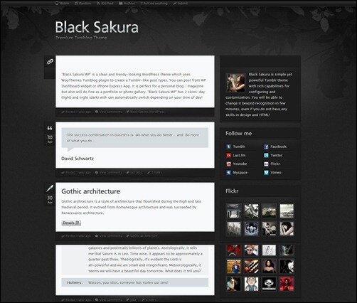 sakurA thumb 50 Simple Free & Premium Tumblr Themes