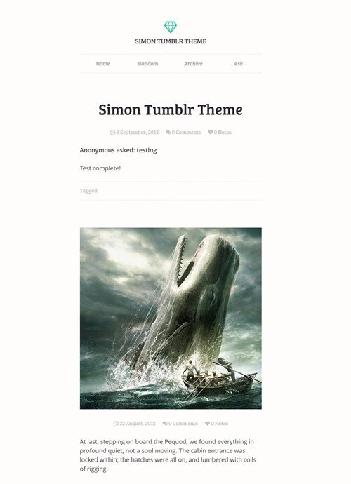 simon3 thumb 50 Simple Free & Premium Tumblr Themes