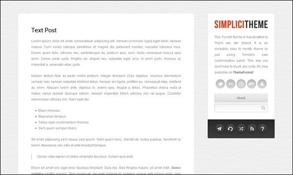 simplicitheme thumb 50 Simple Free & Premium Tumblr Themes