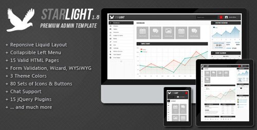 starlight responsive admin template 15 Best HTML5 Admin Panel Templates