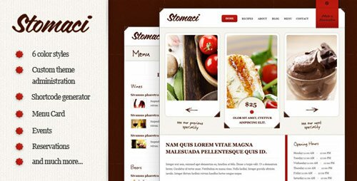 stomaci restaurant 13 Popular Premium Restaurant Wordpress Themes