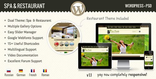 wordpress spa treats 13 Popular Premium Restaurant Wordpress Themes