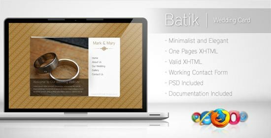 batik wedding card 16 Best Wedding Website Templates