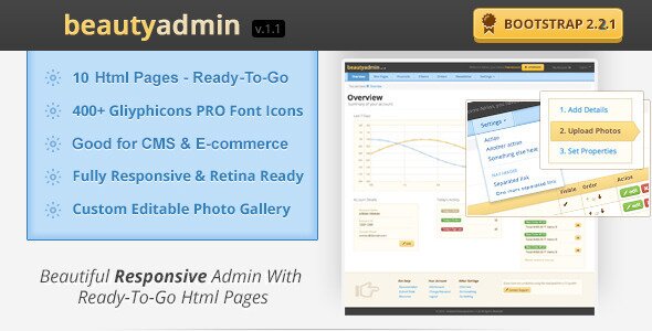 beautyadmin Admin Template for Web Application