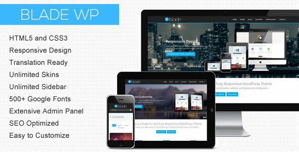 blade responsive business wordpress 12 Premium WordPress Metro Themes
