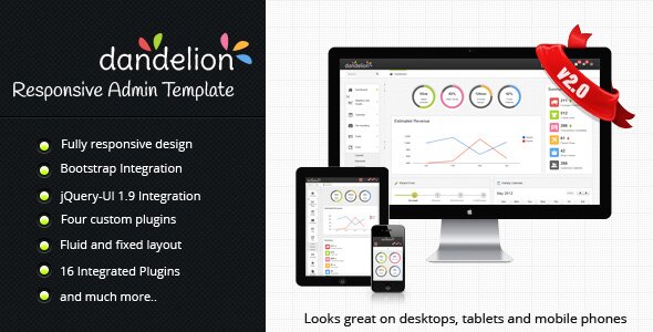 dandelion admin Admin Template for Web Application