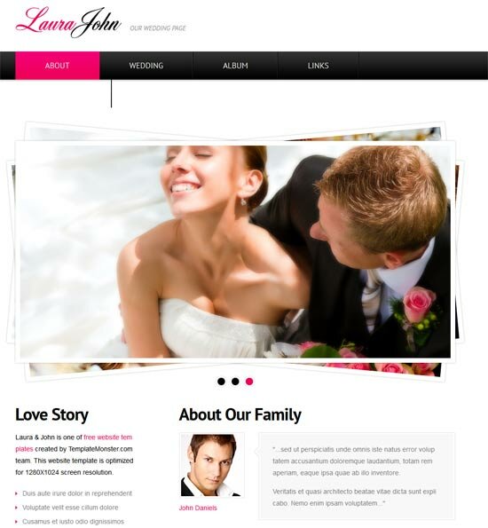 free wedding template html2 16 Best Wedding Website Templates