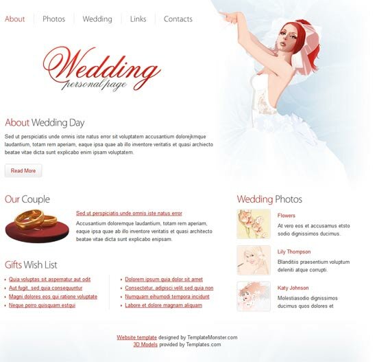 free wedding template html3 16 Best Wedding Website Templates