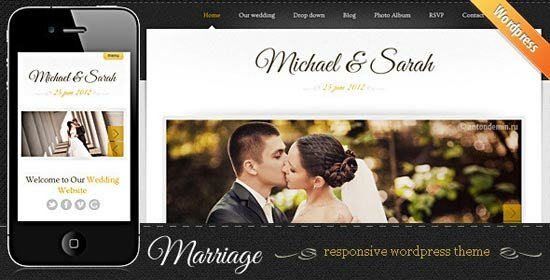 marriage responsive wedding wordpress 16 Best Wedding Website Templates