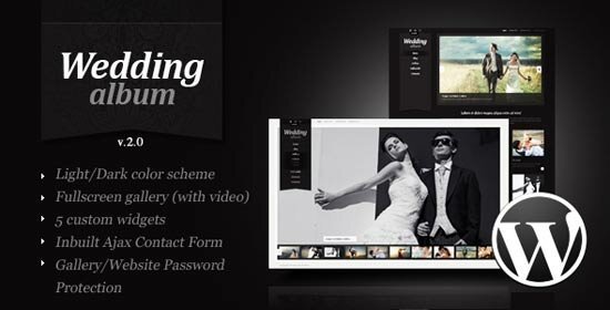 wedding album premium wordpress theme 16 Best Wedding Website Templates