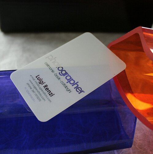 clear plastic business cards- biglietti da visita PVC trasparente