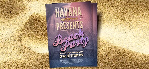 Beach Party PSD Flyer Template Preview Small 18 Free & Premium Clubs & Parties Flyer PSD Templates
