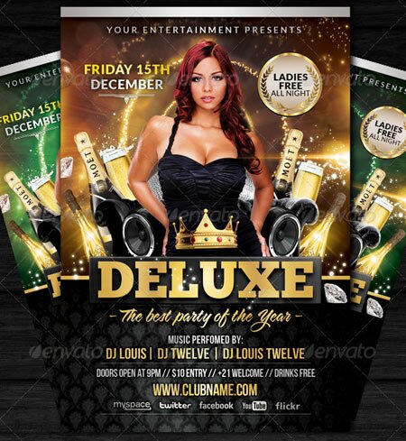 Cover Deluxe Party 18 Free & Premium Clubs & Parties Flyer PSD Templates