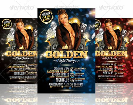 Golden Night Cover 18 Free & Premium Clubs & Parties Flyer PSD Templates