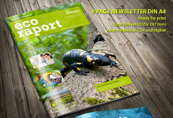 eco newsletter 10 Best InDesign Newsletter Templates