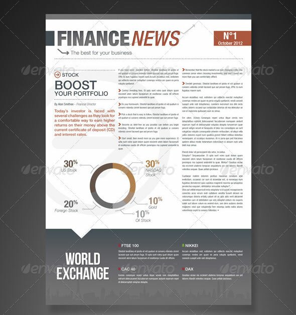 finance and business newsletter 10 Best InDesign Newsletter Templates