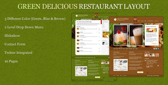 green delicious restaurant 22 Free & Premium Website Templates