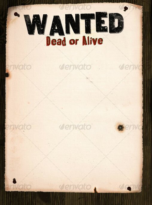 wanted poster on wood 9 Free & Premium Wanted Poster Templates (PSD)